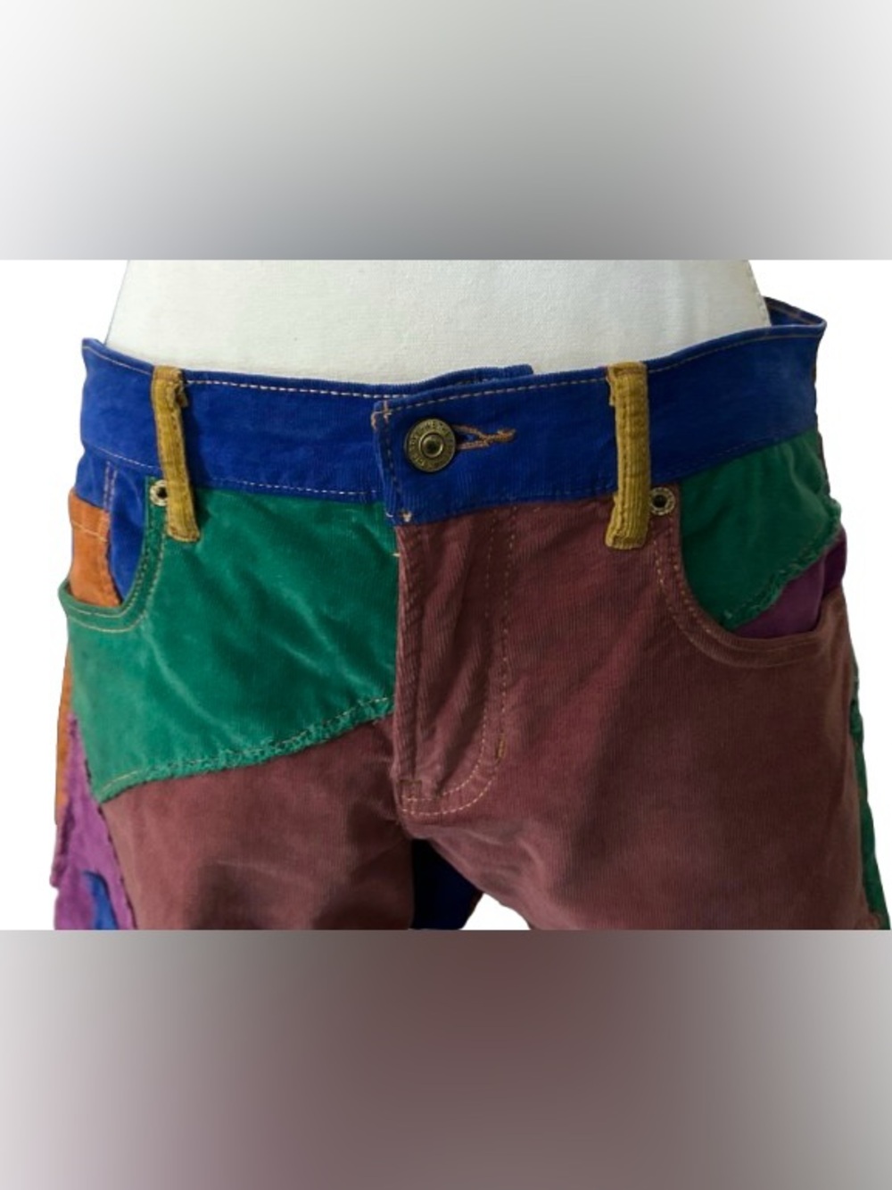 Supernova Rainbow We the Free 27 Small Corduroy Pants Stars Flowers Wide Leg - Picture 3 of 16